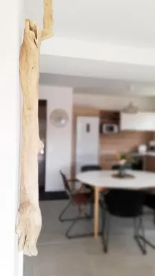 Cuisine ou kitchenette dans l'établissement Villa 6 personnes avec piscine Moliets-et-Maa