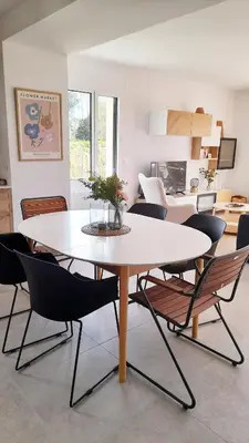 Coin salon dans l'établissement Villa 6 personnes avec piscine Moliets-et-Maa