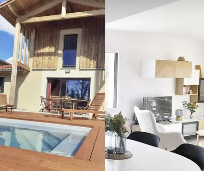 Piscine de l'établissement Villa 6 personnes avec piscine Moliets-et-Maa ou située à proximité