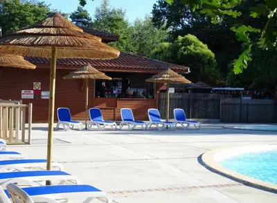 Piscine de l'établissement Bungalow bord de Lac Biscarosse ou située à proximité