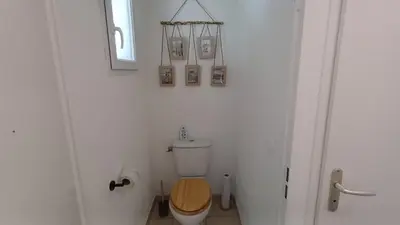 Salle de bains dans l'établissement T3 Nature Ondres plage avec piscine et tennis