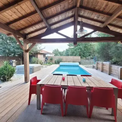 Maison bois 4 Ch Piscine & Spa proche Contis Océan