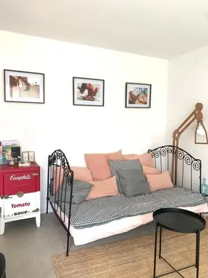 Coin salon dans l'établissement Maison avec 2 chambres à Hossegor