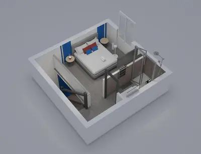 Un ou plusieurs lits dans un hébergement de l'établissement Studio confortable centre-ville Mont de Marsan