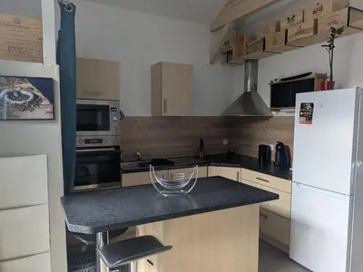 Cuisine ou kitchenette dans l'établissement Le Loumama - Grange rénovée, refuge familial entre Bordeaux et le Bassin