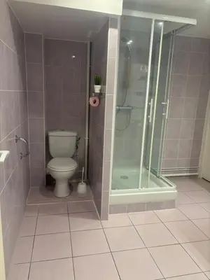Salle de bains dans l'établissement Forêt et Océan grand appartement rdc avec vue sur la forêt proche du centre ville
