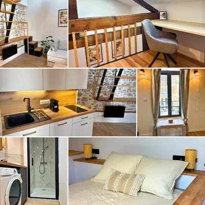 Cuisine ou kitchenette dans l'établissement Cocon - Hyper Centre - Clim - Wifi