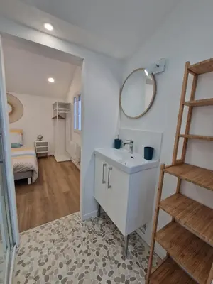 Un ou plusieurs lits dans un hébergement de l'établissement Casa Samana maison 4 chambres à Mont de Marsan