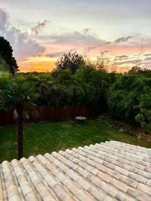 Lever ou coucher de soleil vu de la maison de vacances ou à proximité