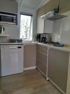 Cuisine ou kitchenette dans l'établissement mobilhome 508