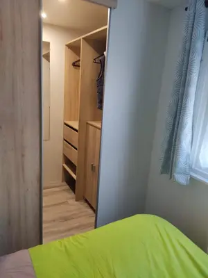 Un ou plusieurs lits dans un hébergement de l'établissement Superbe mobil-home à Seignosse plage