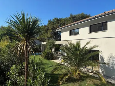 Jardin de l'établissement Villa 8 pers à Seignosse avec piscine chauffée et clim - FR-1-791-44