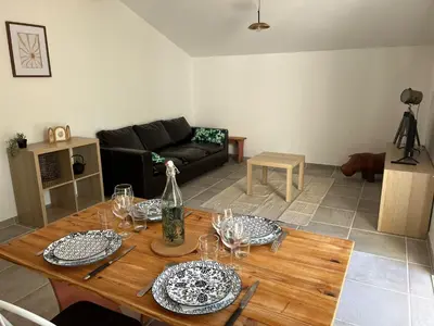 Coin salon dans l'établissement Gite du Lac T2