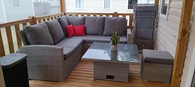 Coin salon dans l'établissement Mobil home chez Thierry et Véro