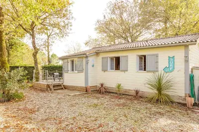 Jardin de l'établissement Chalet 213 en lisière de forêt
