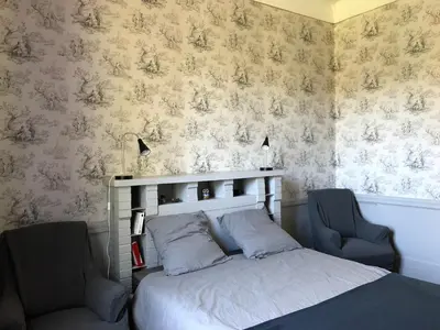 Un ou plusieurs lits dans un hébergement de l'établissement Villa Mon But - Maison de maître du 19ème siècle