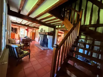 Coin salon dans l'établissement Ferme landaise avec Piscine , 4 chambres