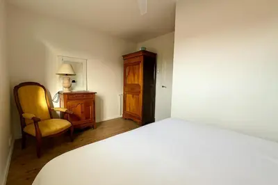 Un ou plusieurs lits dans un hébergement de l'établissement Villa Plain Air piscine chauffée à une minute de l'eau
