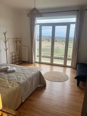 Un ou plusieurs lits dans un hébergement de l'établissement Gîte de Monplaisir, Pomarez