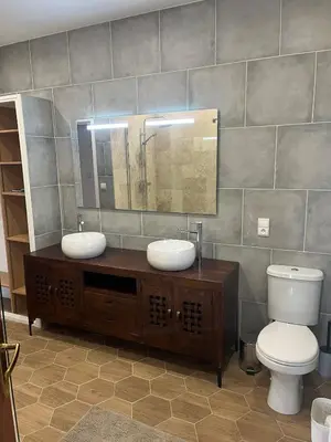 Salle de bains dans l'établissement Gîte de Monplaisir, Pomarez