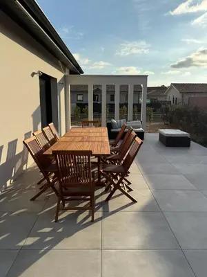Balcon ou terrasse dans l'établissement Villa Amara Piscine 7 personnes