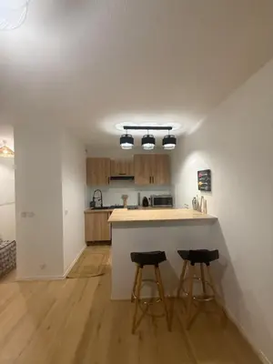 Cuisine ou kitchenette dans l'établissement T2 Cozy entre plage et lac