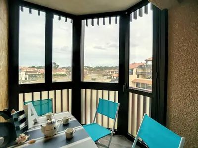 Balcon ou terrasse dans l'établissement Vieux Boucau : Appartement T2 4 pers avec parking - FR-1-857-33