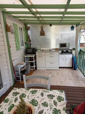 Cuisine ou kitchenette dans l'établissement Le Gaoucher