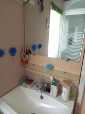 Salle de bains dans l'établissement Le Gaoucher