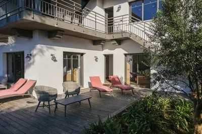 Balcon ou terrasse dans l'établissement Villa Anatole - ARCHIK Vue Bassin Arcachon