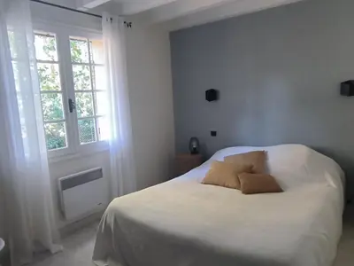 Un ou plusieurs lits dans un hébergement de l'établissement Belle maison à Biscarrosse Plage, proche océan, 8 pers. - FR-1-319-624