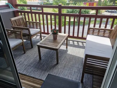 Balcon ou terrasse dans l'établissement Spacieux T3 avec terrasse très proche des plages