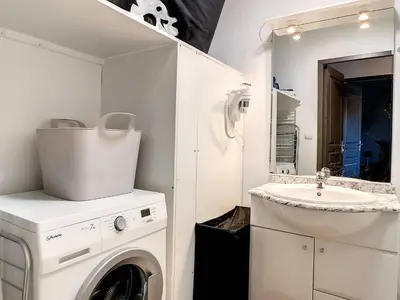 Salle de bains dans l'établissement Appartement lumineux à Messanges - 4 pers, animaux admis, parking - FR-1-857-62