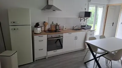 Cuisine ou kitchenette dans l'établissement Bel appartement à Dax