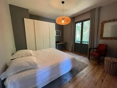 Un ou plusieurs lits dans un hébergement de l'établissement Villa Artémis - 50m de la plage - 10 personnes