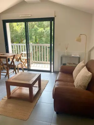 Coin salon dans l'établissement Appartement - Hossegor Lac