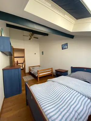 Un ou plusieurs lits dans un hébergement de l'établissement Maison à la campagne avec Piscine et Jacuzzi