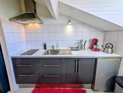 Cuisine ou kitchenette dans l'établissement Nid de Dax hypercentre, thermes, tout à pied