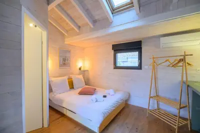 Un ou plusieurs lits dans un hébergement de l'établissement Belle Maison Ossature Bois Avec Spa Proche Océan
