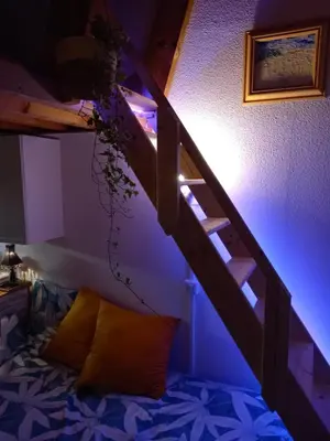 Un ou plusieurs lits dans un hébergement de l'établissement Logement au calme à 50m de l'océan