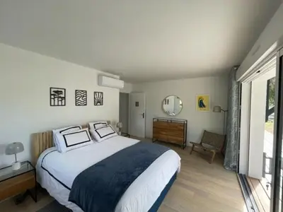 Un ou plusieurs lits dans un hébergement de l'établissement Villa Hondartza à Labenne Océan - Plage à pieds & Piscine Chauffée