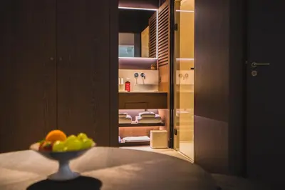 Un ou plusieurs lits dans un hébergement de l'établissement Pyla - Sublime villa - Accès privé au Bassin
