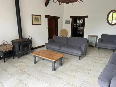 Coin salon dans l'établissement Beautiful Villa with Pool, Garden near Biarritz