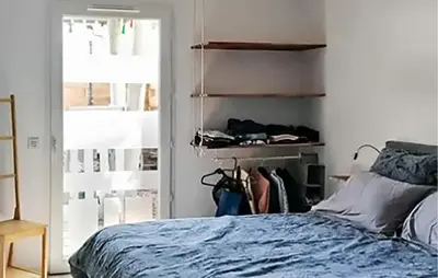 Un ou plusieurs lits dans un hébergement de l'établissement Bel Appartement Avec Terrasse