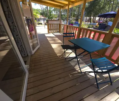 Balcon ou terrasse dans l'établissement Mobilhome 5 PLACES
