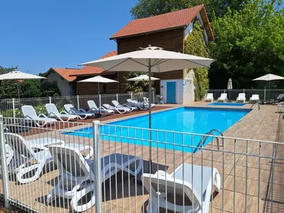 Piscine de l'établissement Gîte confortable avec terrasse à Saint-Julien-en-Born - API-1-52-527 ou située à proximité