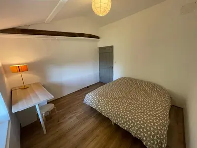 Un ou plusieurs lits dans un hébergement de l'établissement Maison Calme Bord de l'Adour -Plages & Montagnes