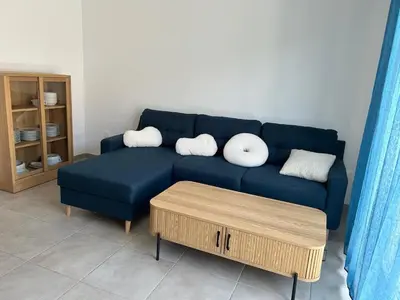 Coin salon dans l'établissement Appartement T3 à Mimizan Plage - 4 personnes