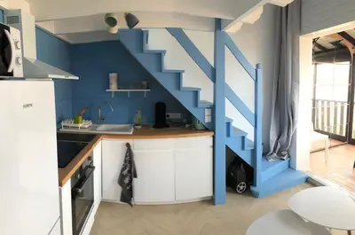 Cuisine ou kitchenette dans l'établissement Appartement avec vue océan, Piscine et tennis