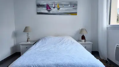Un ou plusieurs lits dans un hébergement de l'établissement Estey, Appt T3, Front de mer, Port, Capbreton